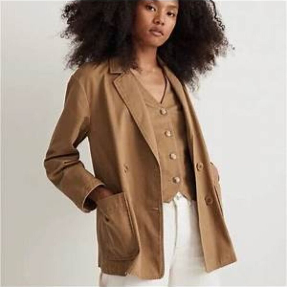 Madewell Crossover Blazer (Re)generative Chino Khaki Small